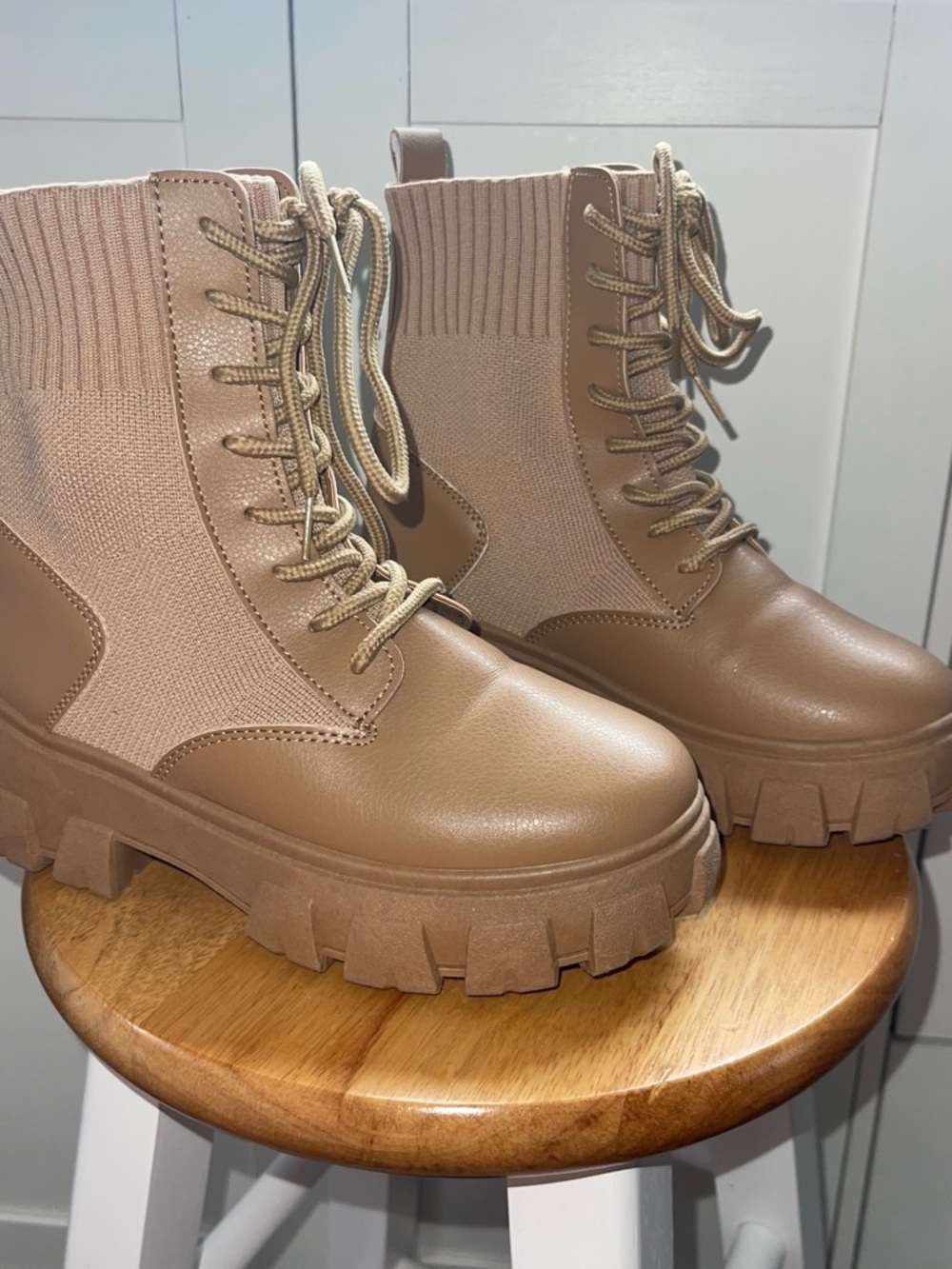 Lace up combat ankle boots